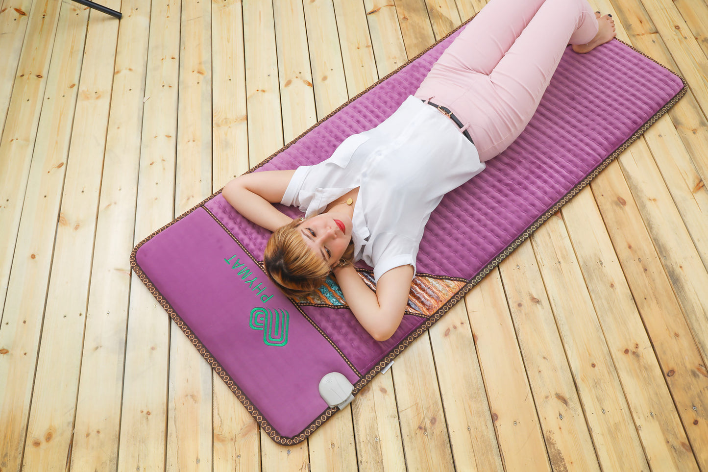 PHYMAT PEMF Therapy Mat Far Infrared Amethyst Heating Pad (70"x31")- 5 Color Natural Crystal PHYMAT